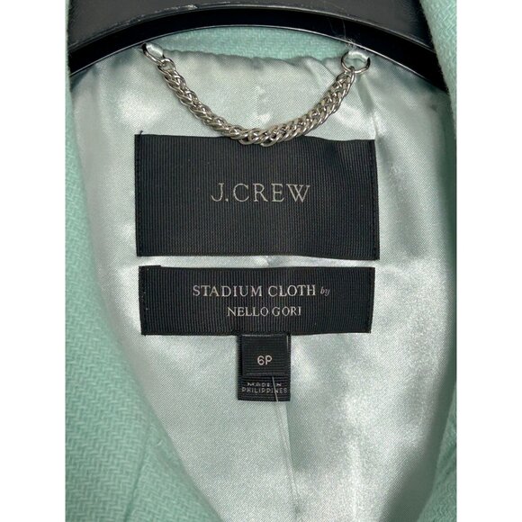 J.Crew Stadium Cloth by Nello Gori Cocoon Coat in Soft Mint - Sz 6P - New - Picture 5 of 13